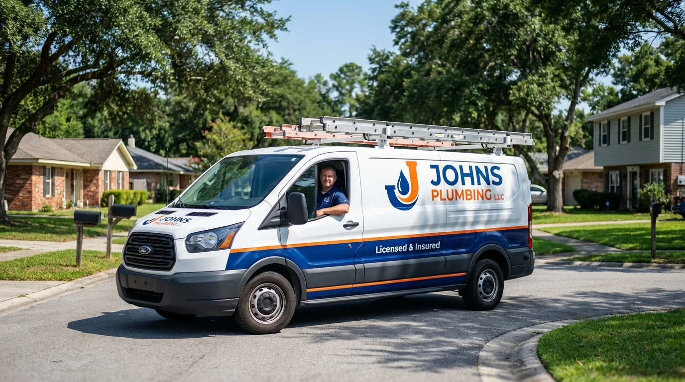 Johns Plumbing LLC service van in Sweet Home, OR