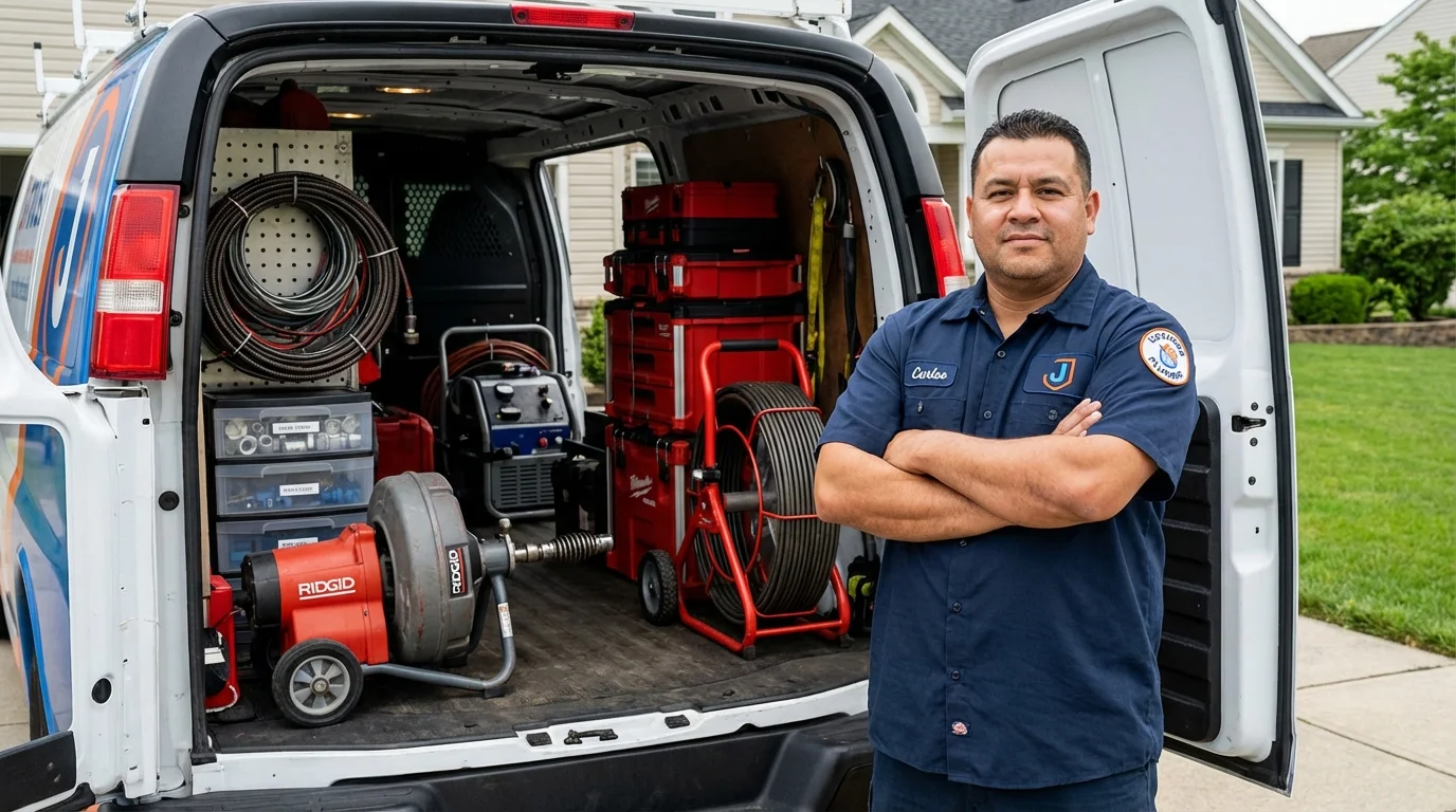 Professional drain cleaning equipment and Johns Plumbing LLC plumber in Sweet Home